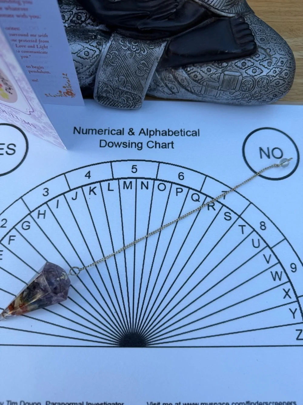 Reiki Infused 7 Chakra Orgonite Dowsing/Divination Pendulum with Chart & Guide - Picture 15 of 16